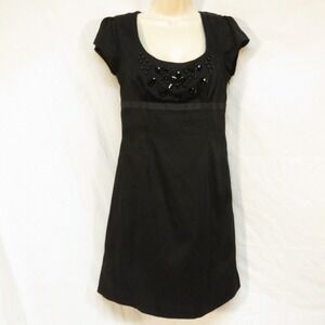 Ann Taylor Loft Little Black Dress Evening Cocktail Party Embellished  SZ 2